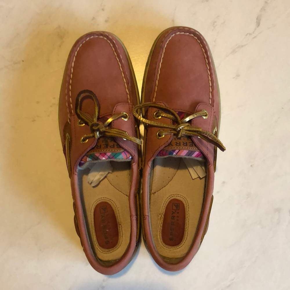 Rose Gold / Plaid print Women’s Sperry Shoes